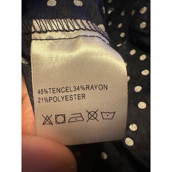 Taylor Tillman New York Gabrielle Navy Polka Dot Tiered Midi Skirt M $215 - Picture 4 of 6